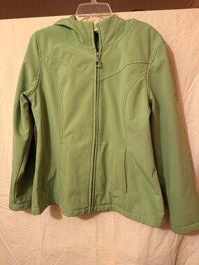 Women’s Light Green Hooded Softshell Jacket